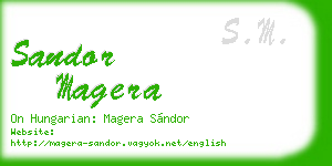 sandor magera business card